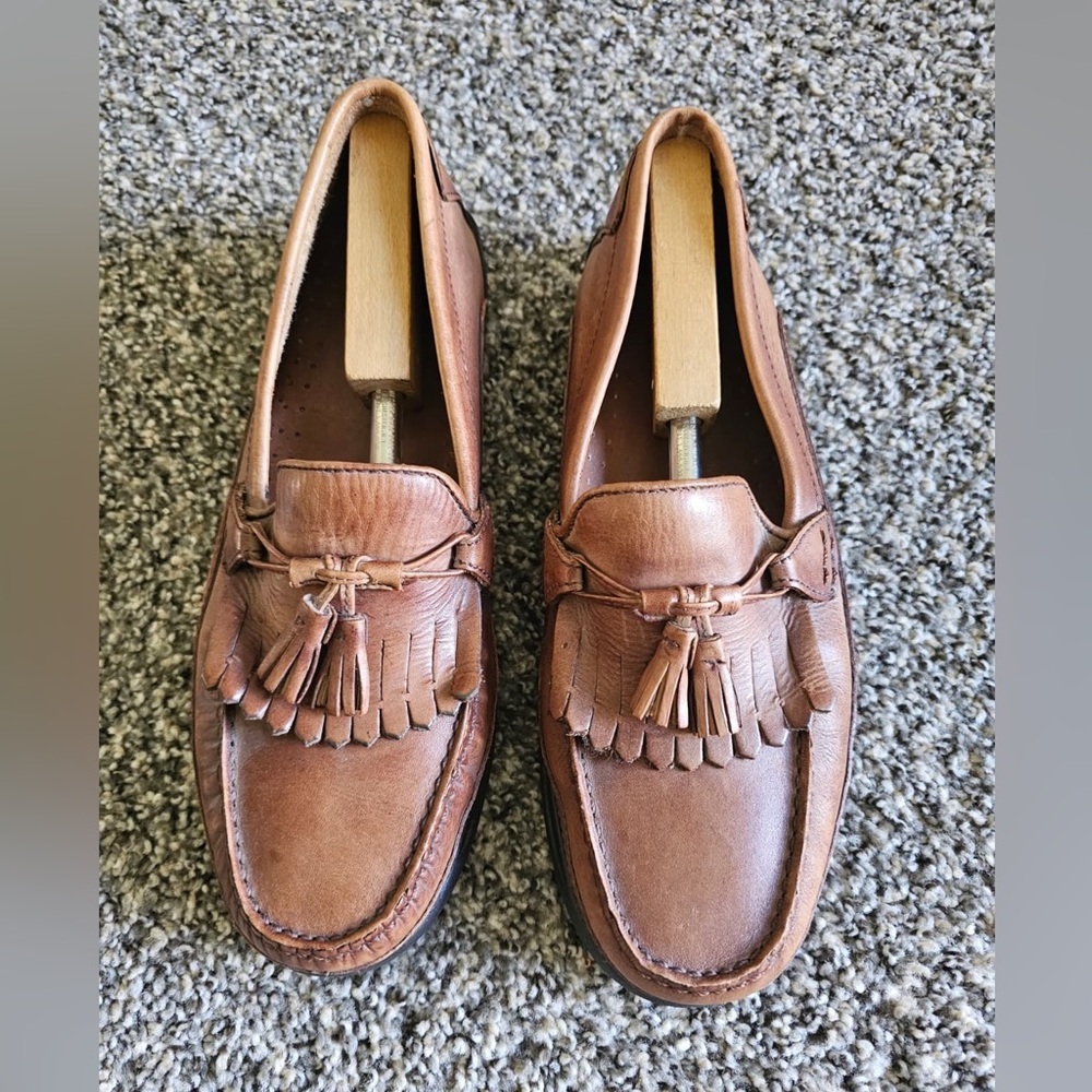 BORELLI Brown Leather Tassel Loafers size 12